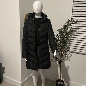 Micheal Korrs Puffer Coat with Faux Fur Trim